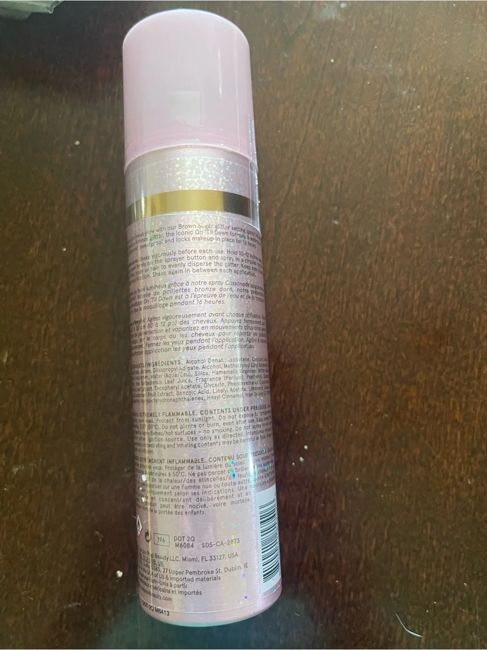 On 'Til Dawn Waterproof Glitter Setting Spray - Pink